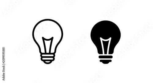 Fotografía Lightbulb Icons: Idea, Innovation, Solution. Vector Graphics