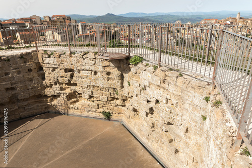 Architectural Sights of The Tower of Federico II (Torre Ottagonale di Federico II) in Enna, Sicily, Italy.