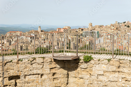 Architectural Sights of The Tower of Federico II (Torre Ottagonale di Federico II) in Enna, Sicily, Italy.