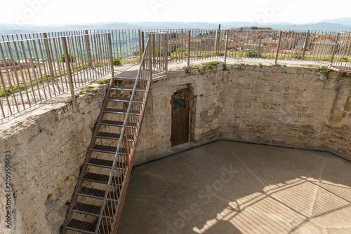 Architectural Sights of The Tower of Federico II (Torre Ottagonale di Federico II) in Enna, Sicily, Italy.