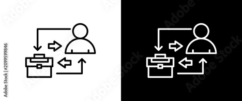 B2c white and black icon set design