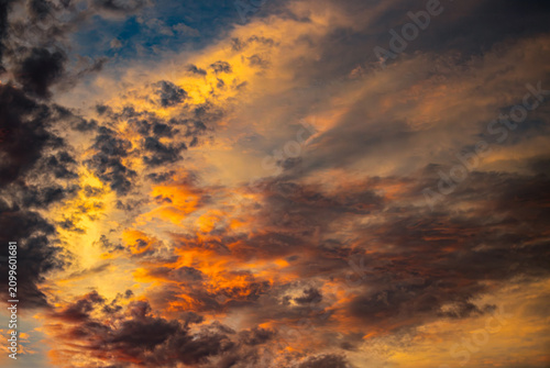 Canvas Print sunset sky with clouds