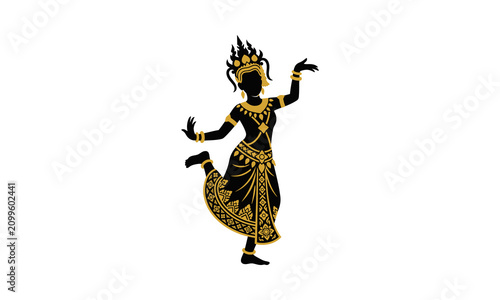 Traditional Apsara dancer silhouette.