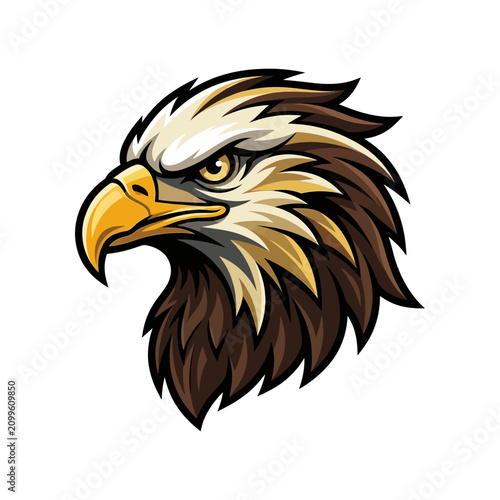 Fierce Eagle Head Mascot Logo Vector Illustration