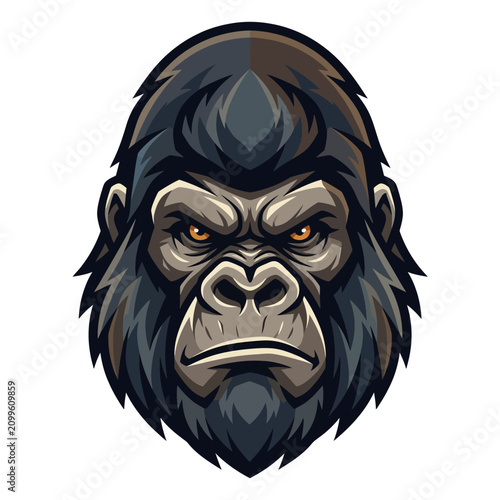 Fierce Gorilla Head Mascot Vector Illustration