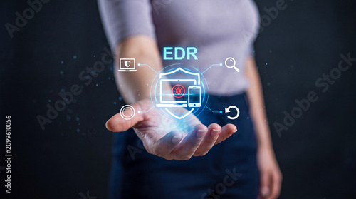 EDR Endpoint Detection Response Cybersecurity Hologram
