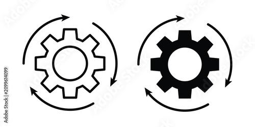 Konstfotografi Recovery gear icon editable artwork group. EPS10