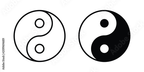 Cuadro en lienzo Yin yang icon editable artwork group. EPS10
