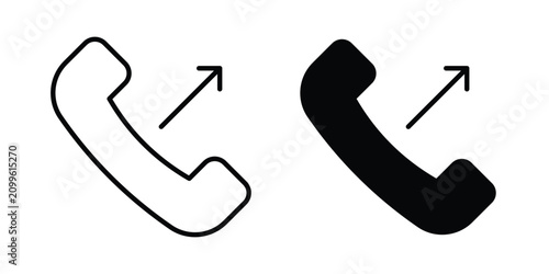 Fotografía Call outgoing icon line graphics series. EPS10