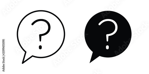 Foto Interrogation icon line graphics series. EPS10