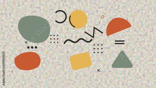 Memphis Style Abstract Geometric Shapes Animation