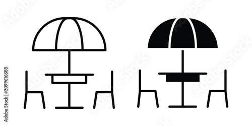 Terrace icon line graphics series. EPS10