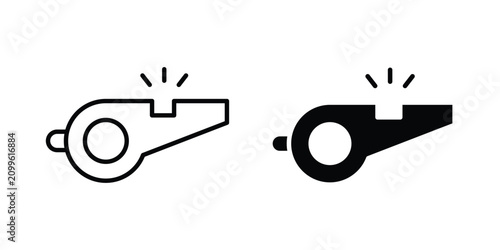 Tableau sur toile Whistle icon line graphics series. EPS10