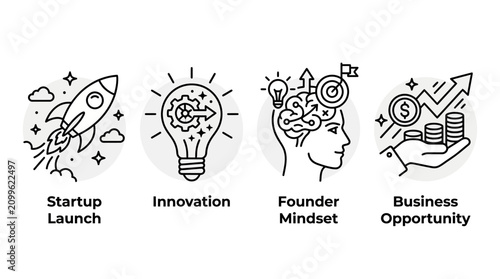 A business founder launches a startup with innovative ideas and a growth mindset to seize a lucrative business opportunity.