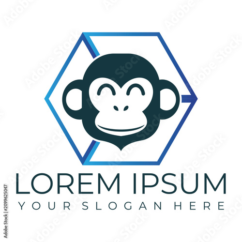 Photography Creative design of elegant monkey head logo