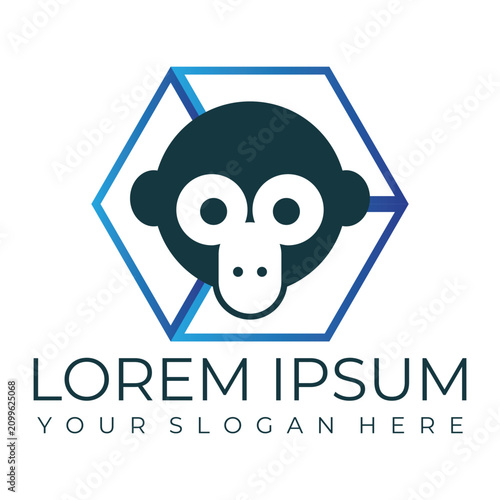 Canvas Print Creative design of elegant monkey head logo
