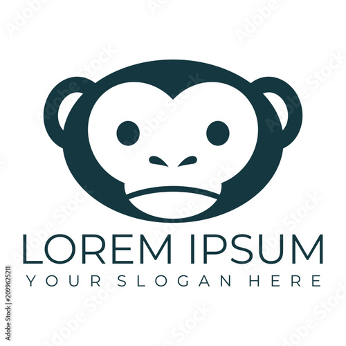 Canvas Print Creative design of elegant monkey head logo