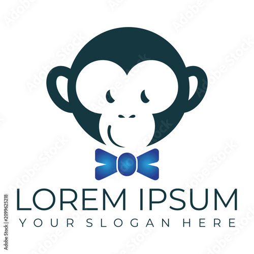 Canvas Print Creative design of elegant monkey head logo