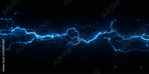 Canvastavla Dynamic energy beam with brilliant blue glowing laser sparks