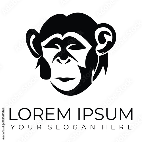 Sticker Creative design of elegant monkey head logo