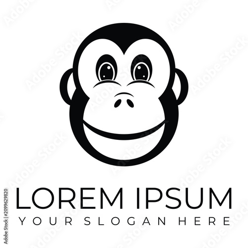 Canvas Print Creative design of elegant monkey head logo