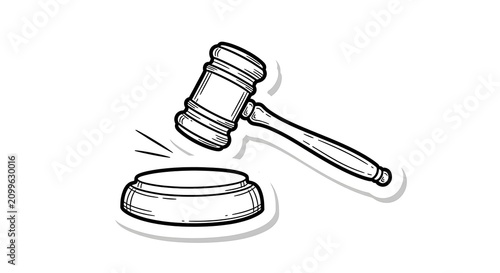 Dynamic judge gavel striking sound block illustration with striking, judgment