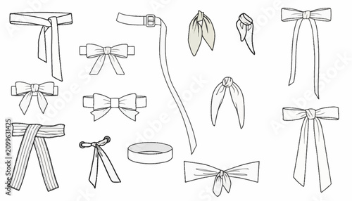 Foto Bows and ribbons are displayed in a variety of styles to provide elegant decorative accents for designs