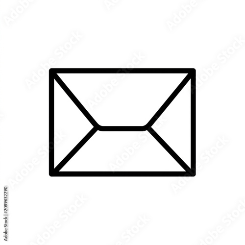 Canvas-taulu Simple black outline of an envelope icon on a white background.