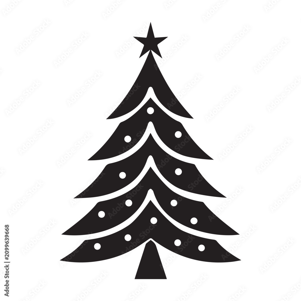 Obraz premium Christmas tree vector illustration