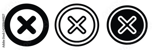 Konstfotografi Close button cross icon set