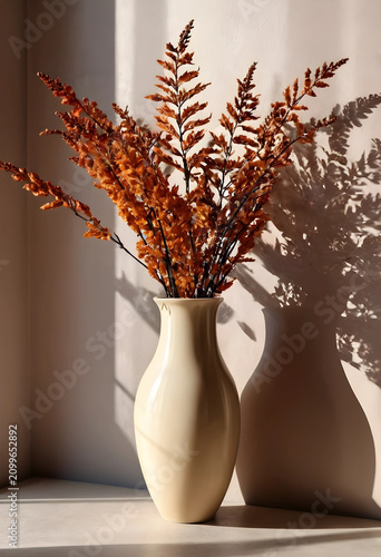 Dried orange fern branches ...