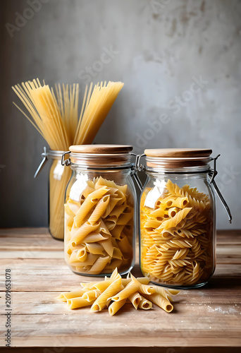 Assortment of dry pasta var...