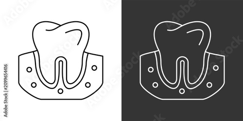 Foto Gums Black And White Multiple Style Icon Set Collection Pack Vector Illustration