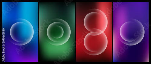 Fotografija Modern glass morphism abstract background collection with gradient and transluce
