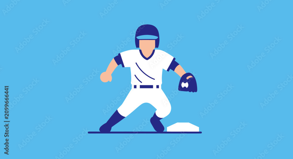 Obraz premium Baseball player in white uniform.