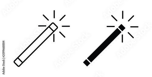 Obraz na plátně Magic icon thin symbol group. EPS10