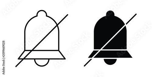 Bild auf Leinwand Notification off icon thin symbol group. EPS10