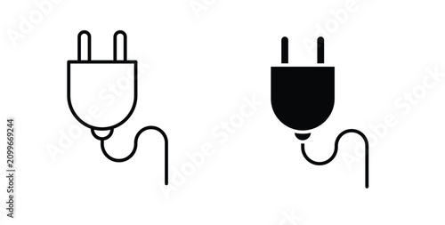 Cuadro en lienzo Plug icon thin symbol group. EPS10