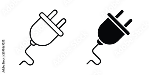 Photography Plug icon thin symbol group. EPS10