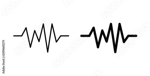 Принти на полотні Pulse icon thin symbol group. EPS10
