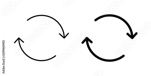 Repeat icon thin symbol group. EPS10