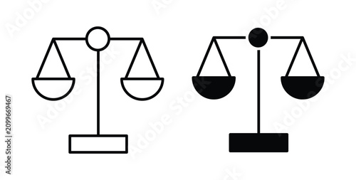 Canvastavla Scale icon thin symbol group. EPS10