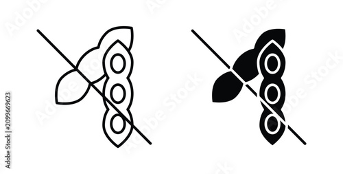 Photos Soy Free icon thin symbol group. EPS10