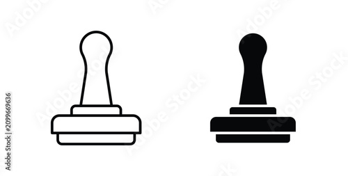 Cuadro en lienzo Stamp icon thin symbol group. EPS10