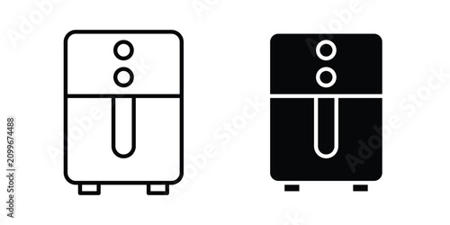 Air fryer icon editable graphic bundle