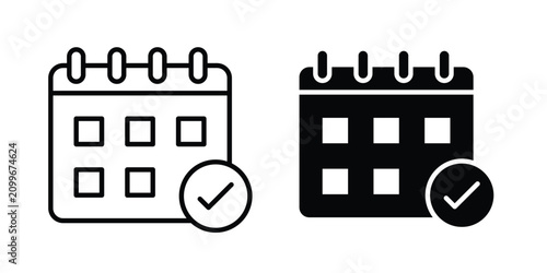 Tablou pe pânză Schedule Callendar icon editable graphic bundle