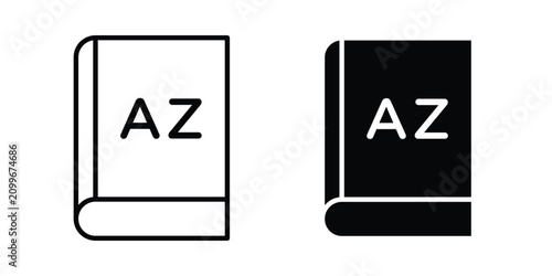 Quadro su tela Dictionaries icon editable graphic bundle