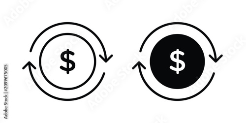 Circulation of money icon editable graphic bundle