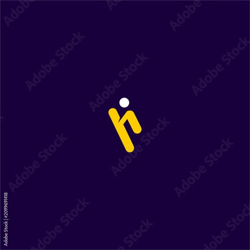 Letter HI monogram combined with abstract human care health concept delivers dynamic corporate branding identity, perfectly suitable for professional consulting agency, startup wellness community icon