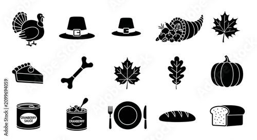 Thanksgiving dinner table with traditional foods and decorations